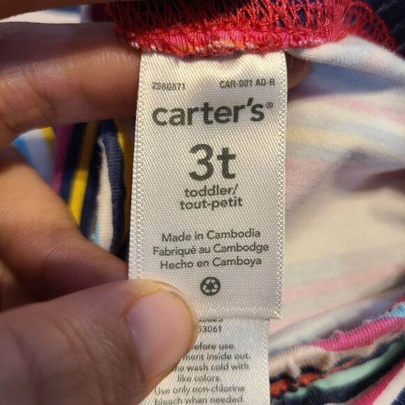 𝅺Carters 3T girls multicolored striped leggings - Picture 4 of 6